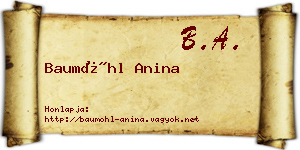Baumöhl Anina névjegykártya